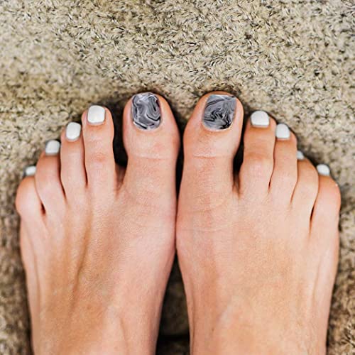Florry Press on Ноктите на краката Бели Режийни ноктите на краката Къси Квадратни Режийни ноктите на Краката си Плътен Цвят Красиви Нокти на краката за жени и Момичета, 24 ?