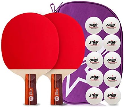 Ракета за тенис на маса SSHHI 2 Звезди, с тенис на маса и Чанта За съхранение, Комплект Ракети за тенис, За семейството
