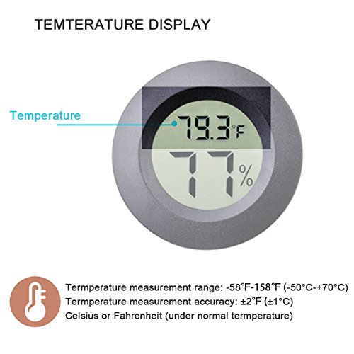 Мини-Влагомер Veanic, 4 опаковки, Термометър по Фаренхайт или Целзий, Цифров LCD монитор, през Цялата Сензор