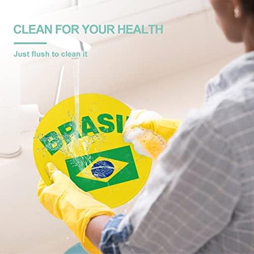 Флаг на Бразилия Стъклени Дъски за Рязане Кръг Разделочный Блок Персонализирани Обичай Подложки за Кухня, Лесни за Почистване