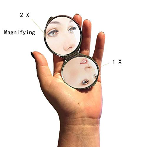 Огледало, Пътно огледало, Тема джобен зеркальца като сепия, джобно огледало с увеличително стъкло 1 X 2X