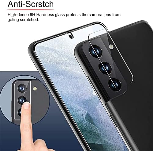 LYUNSN [3 + 3 опаковки] Стъклена защитно фолио за Samsung Galaxy S22 5G, Защитно фолио за екрана и обектива