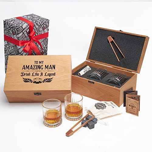 Впечатляващи подаръци за него - Подаръчен комплект за уиски за моя Изненада мъжете - Чаша премиум качество за любителите