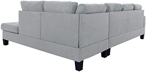 Casa Andrea Milano LLC Модерен Обръщане на Секционни диван-диван от 3 части с открит басейн с шезлонг и пуфиком, Светло