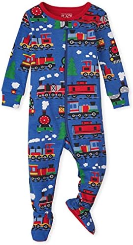 Детска пижама The Children ' s Place за малки момчета и бебета Плътно Прилепнали Памучен Цельнокроеная Пижама с цип