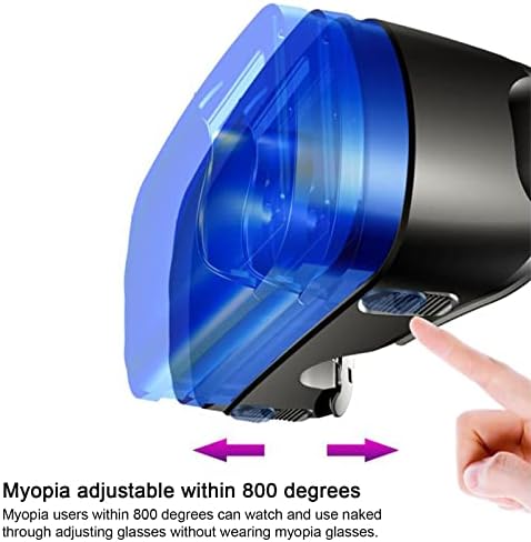 Цифрови очила за виртуална реалност с геймпадом, Слушалки виртуална реалност Blue Ray 3D Glasses, със слушалки, ефект на кино с гигантски екран, поддържа Късогледство под 800