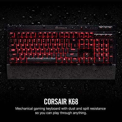 Ръчна Детска клавиатура Corsair K68 с червена led подсветка, Устойчив на предотвратяване на прах и разливам - Линейна