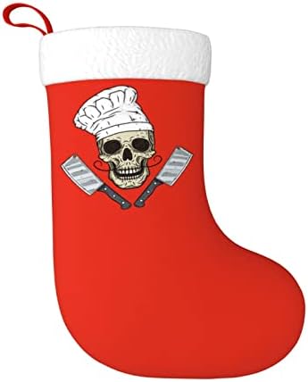 Yoigng Шапка На Главен Готвач Коледен Отглеждане На Коледни Чорапи, Класически Празнична Украса Окачен Чорап За Камина