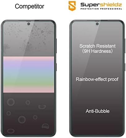 Supershieldz (3 опаковки) е Предназначен за Samsung Galaxy S21 5G [Не е подходящ за Galaxy S21 Ultra] Защитен слой от закалено стъкло, не се драска, без мехурчета