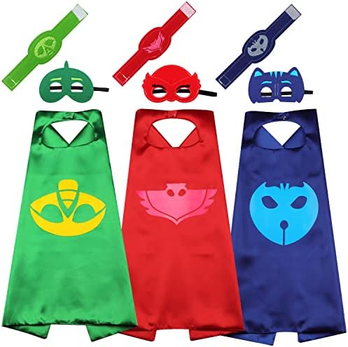 Детски пелерини и маски супергерои Maribus-FL Едро - Сатен Пелерини и Филц маски с три влязат с украшения-гривни за момчета