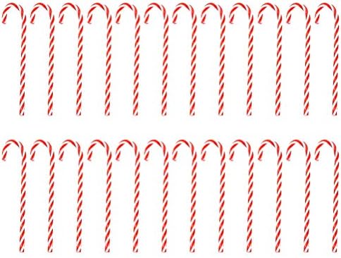 PRETYZOOM 24 бр. Практични Коледни Украси Подпори Класическа Форма Бастуни Декор Инструмент (Червено и бяло)