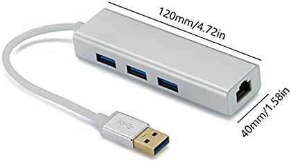 Съединители Практични 3 Порта USB 3.0, Gigabit Ethernet-LAN RJ-45 Мрежов Адаптер Hub до 1000 Mbps за Mac PC Висока