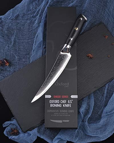 Оксфорд нож за рязане на месо-готвач 6,5 инча, най-Добрият Дамасский - Японски - VG10 Super Steel от 67-слойной високо неръждаема стомана-Остър, устойчиви на петна, корозия, отл