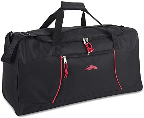 55-литрови 24-инчови олекотени платно спортни чанти за мъже и жени За пътуване, фитнес зала и като чанти-организатор на спортни съоръжения (черен 1)