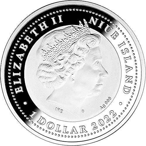 2022 DE Модерна Възпоменателна монета PowerCoin на Бунището Бръмбар, бръмбар скарабей Късмет Сребърна Монета 1 Унция 2 $ Ниуе 2022 Proof