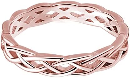 Пръстен с вилица и лъжица, кух пръстен, европейското и американското годежен пръстен на опашката за жени, на средния пръст (G, един размер)