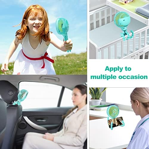 Мини Ръчен Вентилатор за колички TRELC, Персонален Преносим Детски вентилатор с гъвкав статив, Подобрена версия на 2023 година, Подарък за деца, Акумулаторна батерия Ве