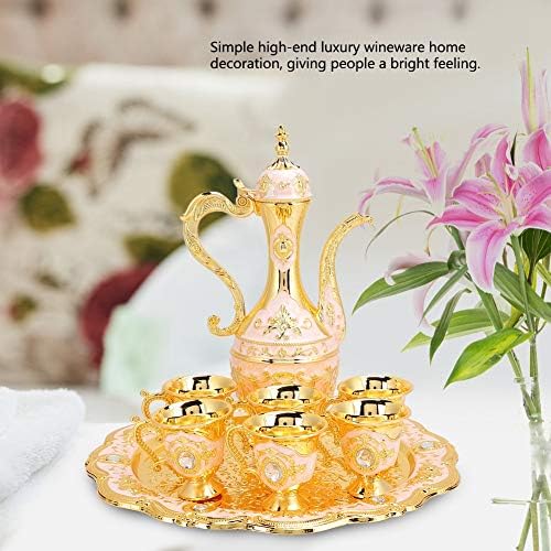 Ретро комплект саксии кафе в турски стил, 8,46x5,11 инча, Чаена Колба, Средни Чай комплекти за жени, Тава за Варене на чай и