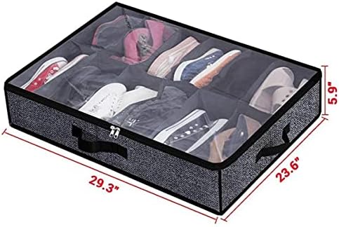 Кутия за съхранение на бельо от плат Оксфорд NC, Чорапи, Обувки, Решетчатая Кутия За обличане, Сгъваема Прозрачна Мека Капачка, Кутия за съхранение под леглото, 29,3 ин?
