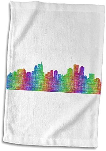 3dRose Anchorage City Skyline - многоцветни художествени кърпи (twl-287194-3)
