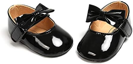 BEBARFER/ Обувки за новородените Момичета; Обувки Mary Jane, на Равна подметка с лък и Неплъзгащи Подметки За Деца