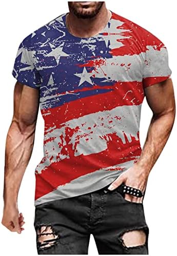 Мъжка Тениска с Американския Флаг, Летни Ежедневни Блузи С Къс Ръкав и Графичен Принтом, Тренирайте мускулите, Атлетическая
