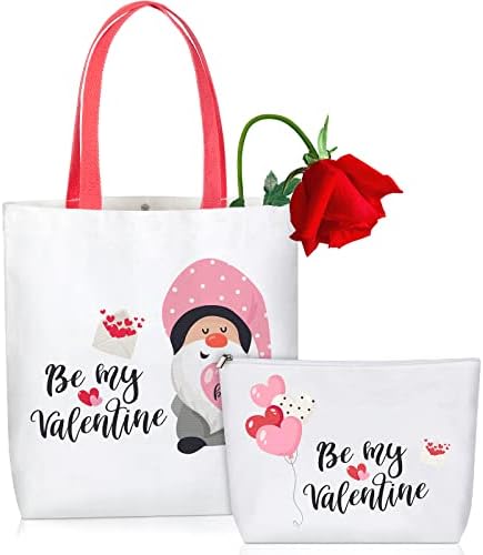Луксозни Подаръчни торбички на Ден, Свети Валентин, 2 броя, Холщовые чанти-тоут, Чанта за грим за Свети Валентин, Чанти Be