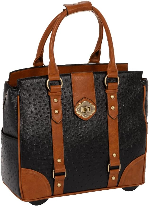 Дизайнерски дамски чанти на колела за лаптопи JKM & Company - Първокласна бизнес чанта-тролей от ЩРАУС за носене на