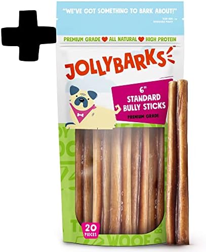 Jolly Barks Bndle - 6 Кучешки кости + 6Хулигански щеки | 6 костномозговых семки (3 опаковки) | 6-инчов хулиганские