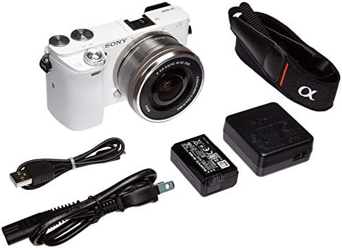 Беззеркальная цифров фотоапарат Sony Alpha a6000 с обектив 16-50 мм, 24 Mp (бяла) (Сертифицирана възстановена)