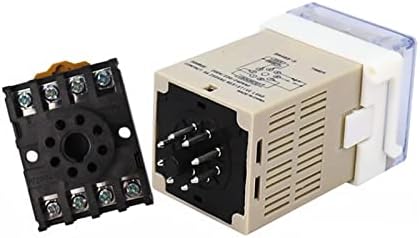 Реле време Wtukmo DH48S-S 0,1 S-99H Digital AC 110/220 dc 12/24 В Програмируем таймер SPDT с конектор на Din-шина (Размер: