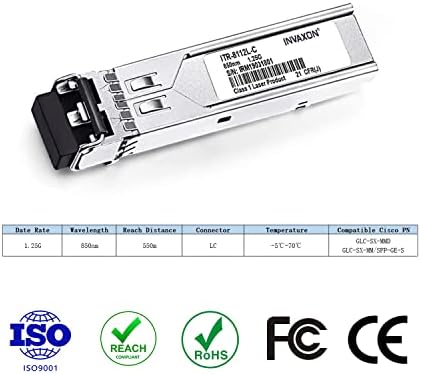 1 комплект GLC-SX-MMD/GLC-SX-MM/SFP-Ge-S, 1 Gigabit SFP-transceiver 1000BASE-SX, 850 нм, 550 м с функция DDM/Dom