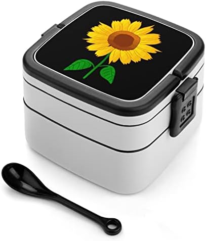 Двуслойни Контейнери за храна Bento Box, от слънчоглед с Дръжка, Лаптоп за Офис работа