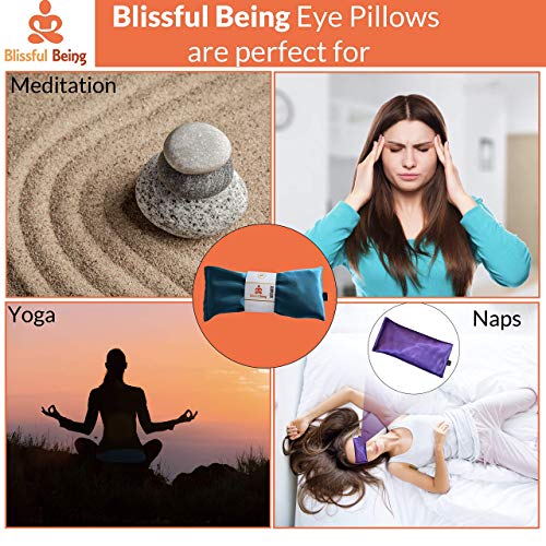 Blissful Being Лавандуловата възглавница за очите | Утяжеленная Сатен маска за очи в горещ или студен, идеална