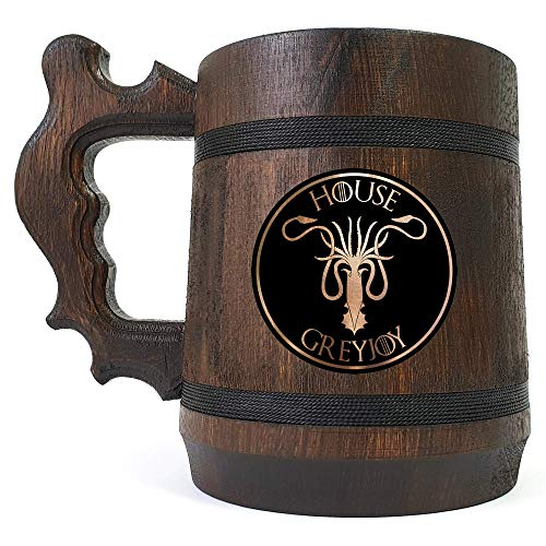 Дървена Една Чаша House Greyjoy, Подарък, Една Чаша с Надпис, Чаша ръчна изработка