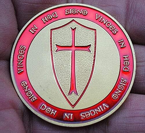 Рицарите на Червения Кръст Тамплиеры 40 мм Айде сребърно покритие Монета за Спомен Предизвикателство Колекционерски
