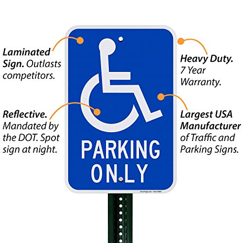 Основите на SmartSign Знак Паркинг само за хора с увреждания | Отразяваща ACM Инженеринг клас 12 x 18