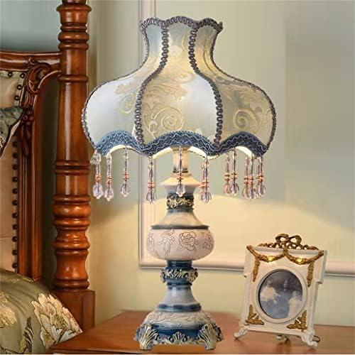 ZLXDP Настолна Лампа Спалня Европейската Викторианската Настолна Лампа Цветен Плат Изкуство + Смола Стил Тифани за Спални