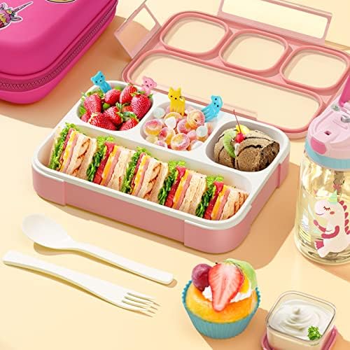 WayEee Bento Box с Чанта за Обяд Набор от Обяд кутии за деца на Възраст 6-15 години и Обектите на Хранително-вкусовата Буркан