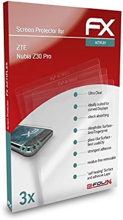 Защитно фолио atFoliX, съвместима със защитно фолио ZTE Nubia Z30 Pro, Сверхчистая и гъвкаво защитно фолио FX за екрана (3X)