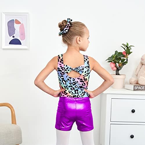 MODAFANS / Гимнастически къси Панталони за Момичета, Спортни Облекла За Танци, Блестящи Гимнастически Акробатични Метални Горещи