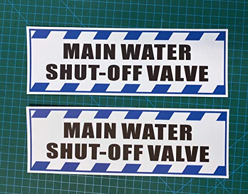 Външен /вътрешен (2 опаковки) 9,8 x 3,3 - Главния Спирателен кран за вода - Обърнете Внимание На предупредителен