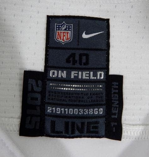 2015 San Francisco 49ers Е игра, Пусната Бяла Майкой 40 DP46969 - Използваните тениски За игри NFL Без подпис