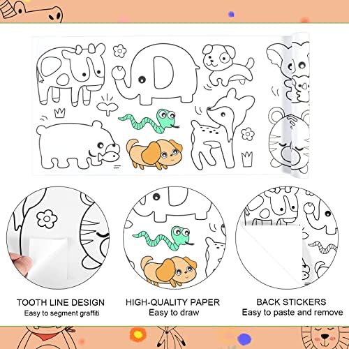 Детска Хартия за рисуване на Руло, 11,8x118 инча, Лепкава Хартия за рисуване на Руло за деца, Раскрашивающая Превъртане