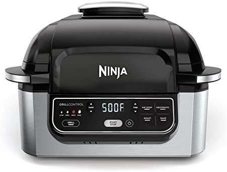 Вътрешен Скара Ninja AG301 Foodi 5 в 1 за пържене на въздуха, Печене и дехидратация, Черен /Сребрист