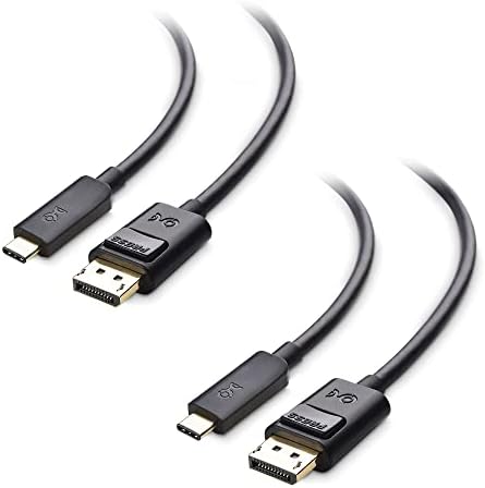 Кабела е на стойност 2 комплекта USB кабел C-DisplayPort 1.4 дължина от 6 фута, поддръжка на 8K 60Hz / 4K 144Hz (USB-C-DisplayPort, USB кабел C-DP) черен на цвят - Thunderbolt 4 /4 USB Съвместим с MacBook Pro, XPS