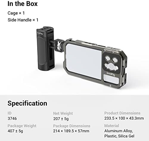 Комплект видеоприборов SmallRig за iPhone 13 Pro Max със Странични дръжки, Алуминиев комплект стабилизатори за мобилен телефон с Двойно-студен башмаком, Комплект видеоприбор