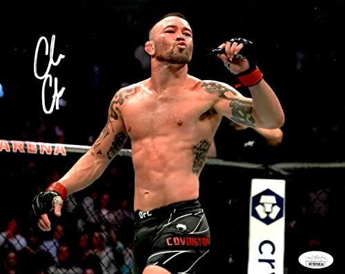 Колби Covington с автограф и подпис на 8x10 снимка Свидетел на UFC JSA Усмана Масвидала