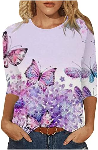 Дамски Флорални Свободни Тениски с Дълъг Ръкав, Удобни Ежедневни Потници, Тениски, Ежедневни Блузи и Потници