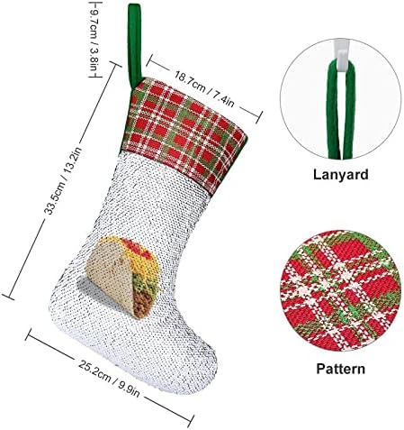 Коледни Чорапи с Пайети Тако, Блестящи Стенни Висящи Украси, Украса за Коледната Елха, Празнични Партита